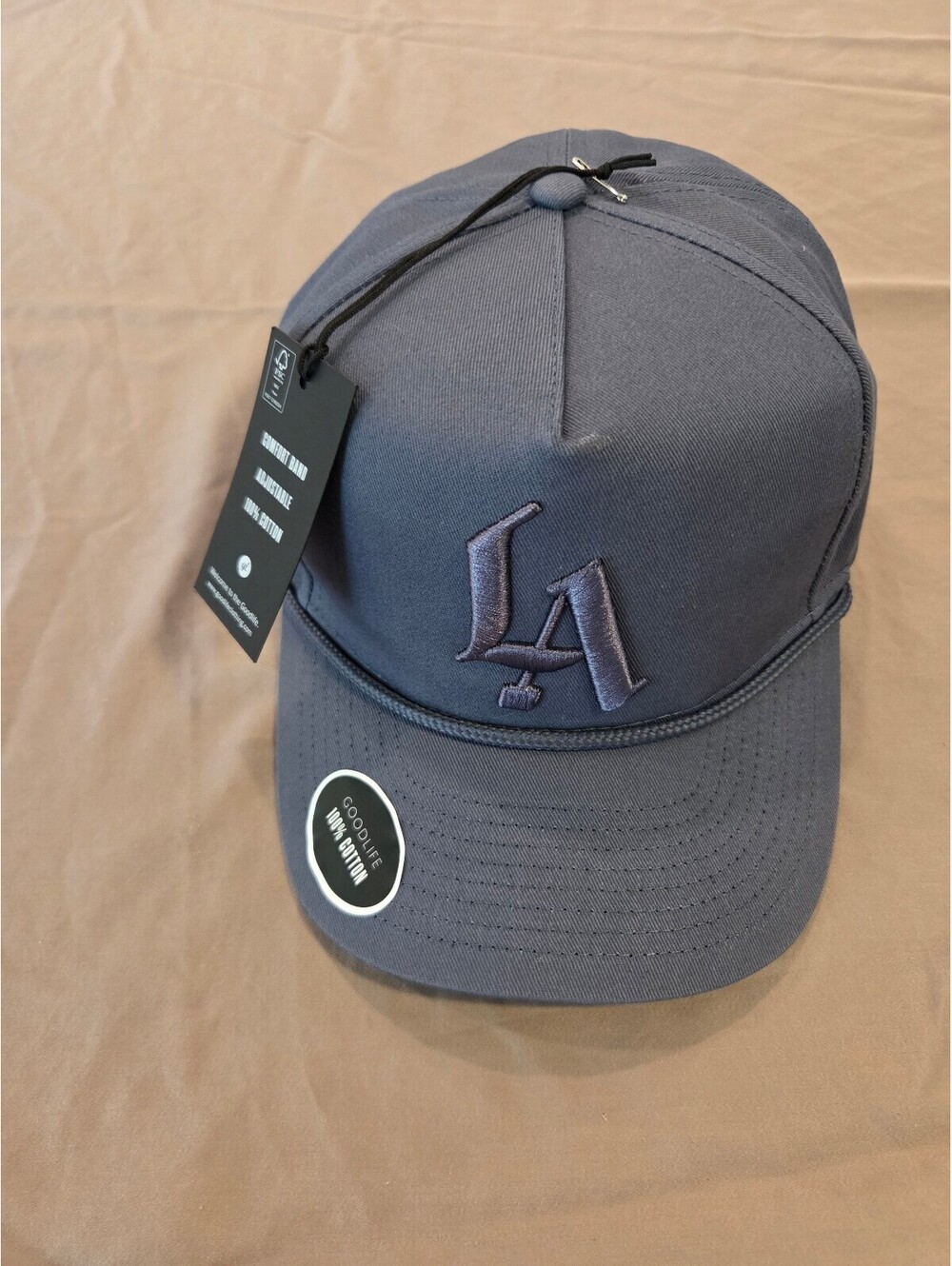 Goodlife Los Angeles Embroidered Baseball Cap - Grey Blue, One Size